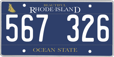 RI license plate 567326