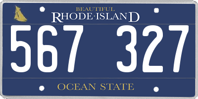 RI license plate 567327