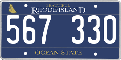 RI license plate 567330