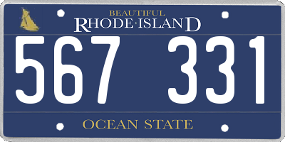 RI license plate 567331