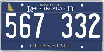 RI license plate 567332