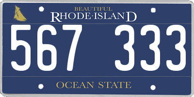 RI license plate 567333