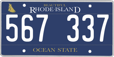 RI license plate 567337