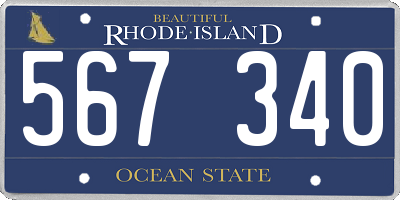 RI license plate 567340