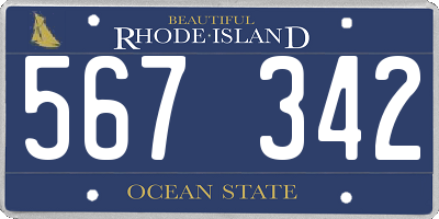 RI license plate 567342