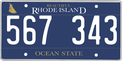 RI license plate 567343
