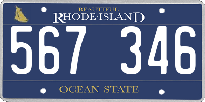 RI license plate 567346