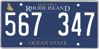 RI license plate 567347
