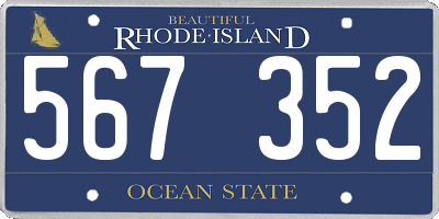RI license plate 567352