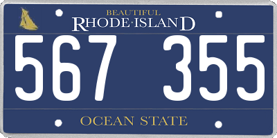 RI license plate 567355