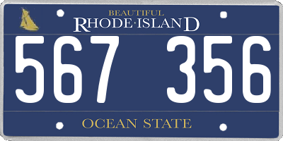 RI license plate 567356