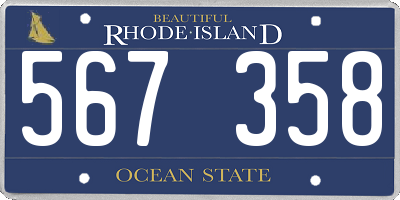 RI license plate 567358