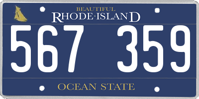 RI license plate 567359
