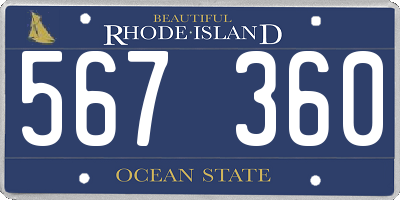RI license plate 567360