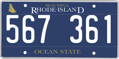 RI license plate 567361