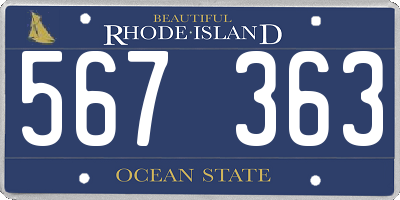RI license plate 567363