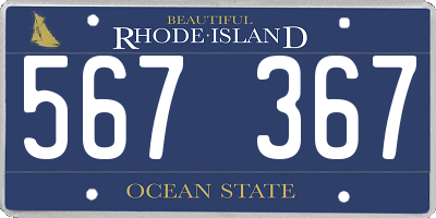 RI license plate 567367