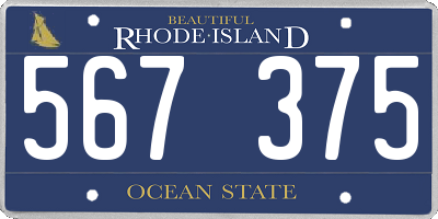 RI license plate 567375