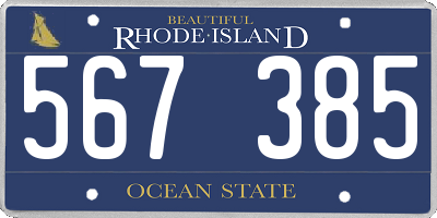 RI license plate 567385