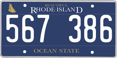 RI license plate 567386