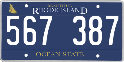 RI license plate 567387