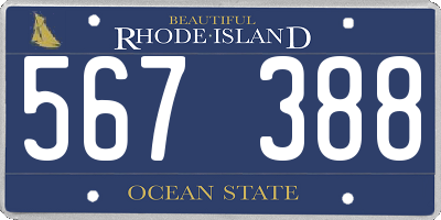 RI license plate 567388