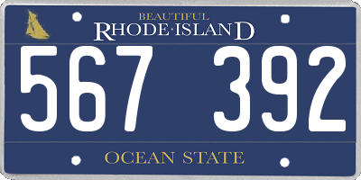 RI license plate 567392