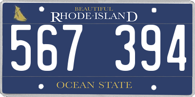 RI license plate 567394