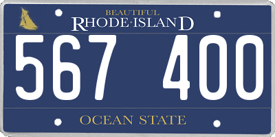 RI license plate 567400