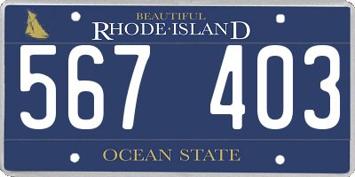RI license plate 567403