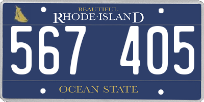 RI license plate 567405