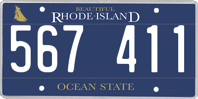 RI license plate 567411