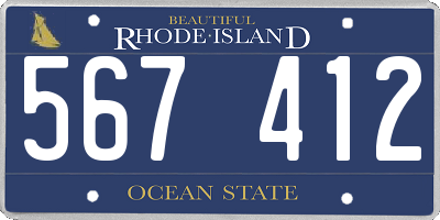 RI license plate 567412
