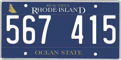 RI license plate 567415