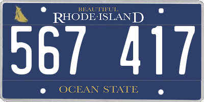 RI license plate 567417