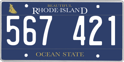 RI license plate 567421
