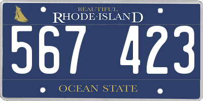 RI license plate 567423
