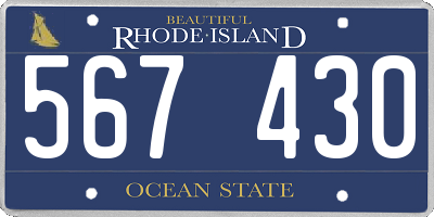 RI license plate 567430
