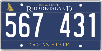 RI license plate 567431