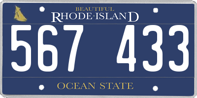RI license plate 567433