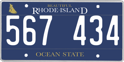 RI license plate 567434