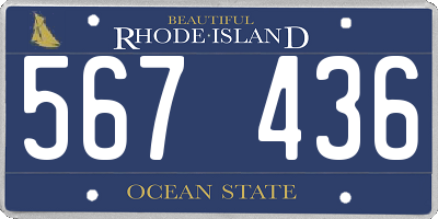 RI license plate 567436