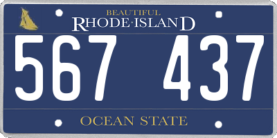 RI license plate 567437