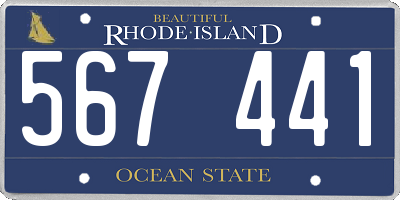 RI license plate 567441
