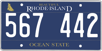 RI license plate 567442