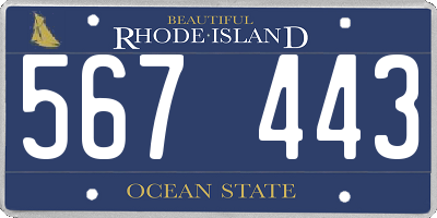 RI license plate 567443