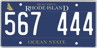RI license plate 567444