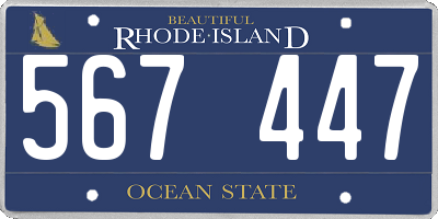 RI license plate 567447