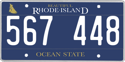 RI license plate 567448