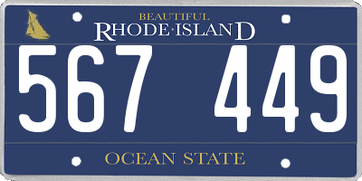 RI license plate 567449